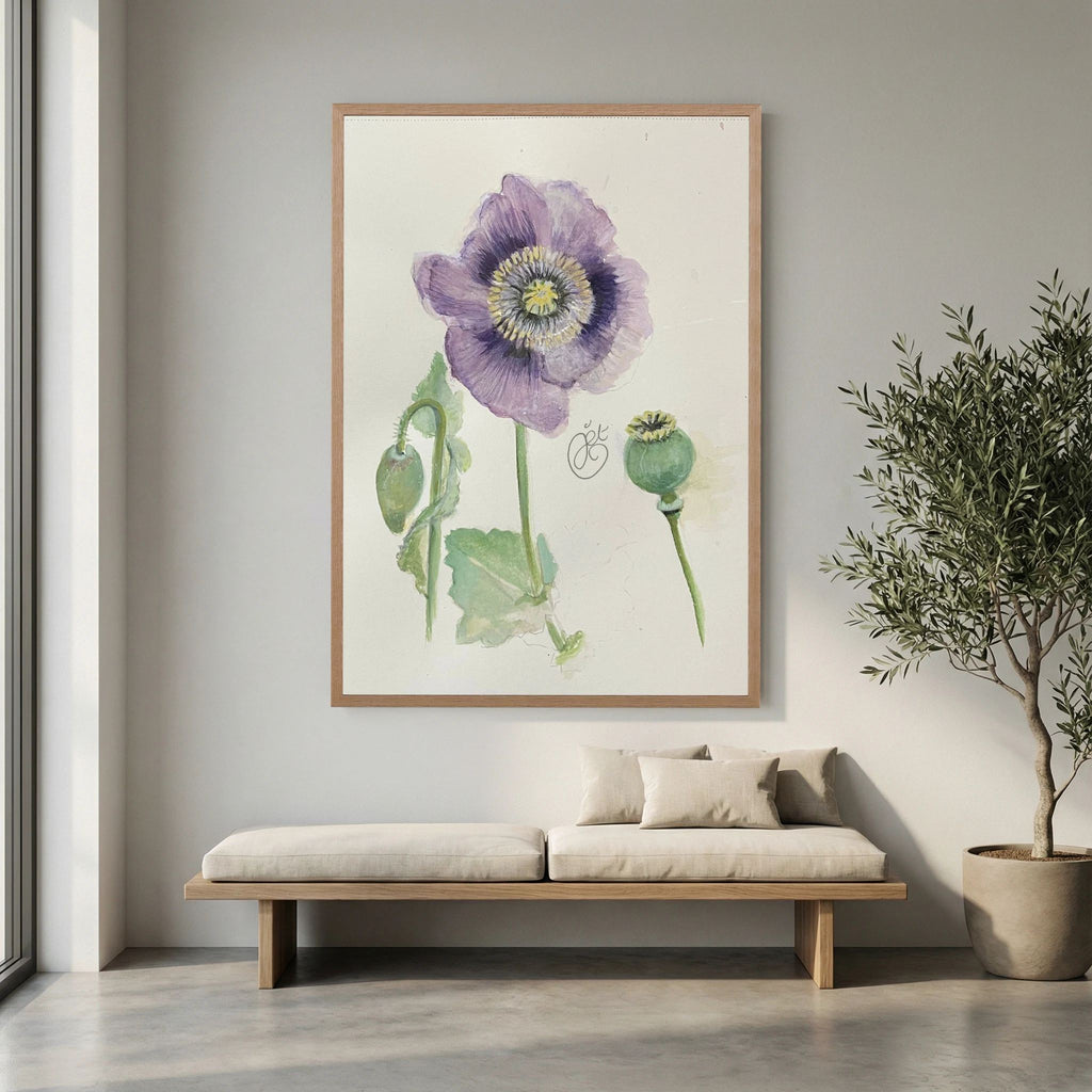 Botanische Papaver print on high quality art paper