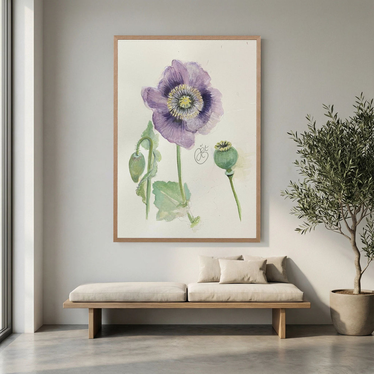 Botanische Papaver print on high quality art paper