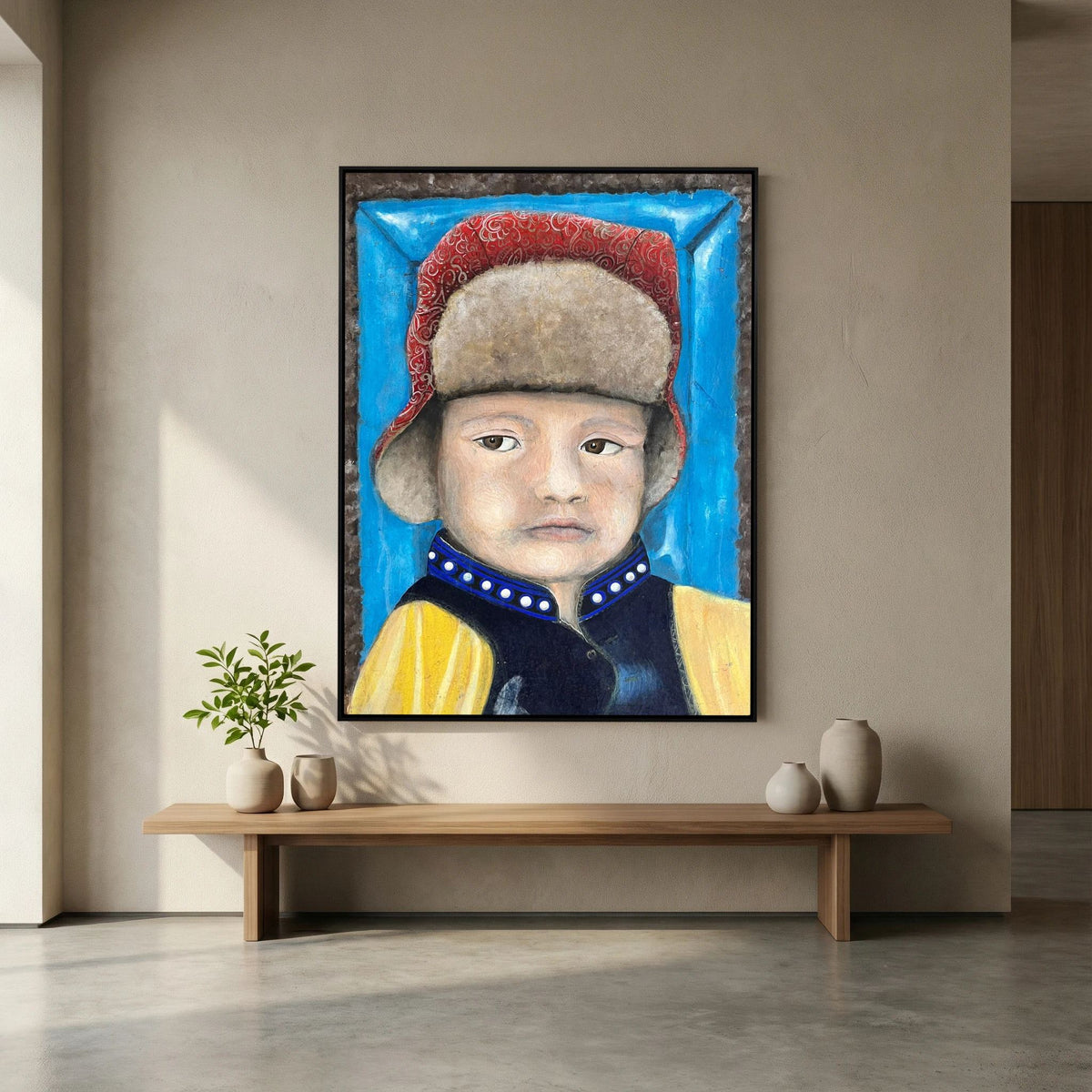Boy scout printed on canvas 