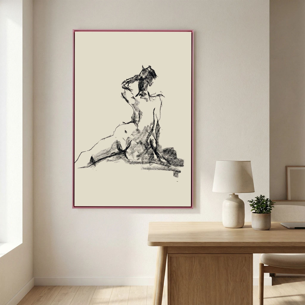 Dancing Charcoal printed on Art Canvas