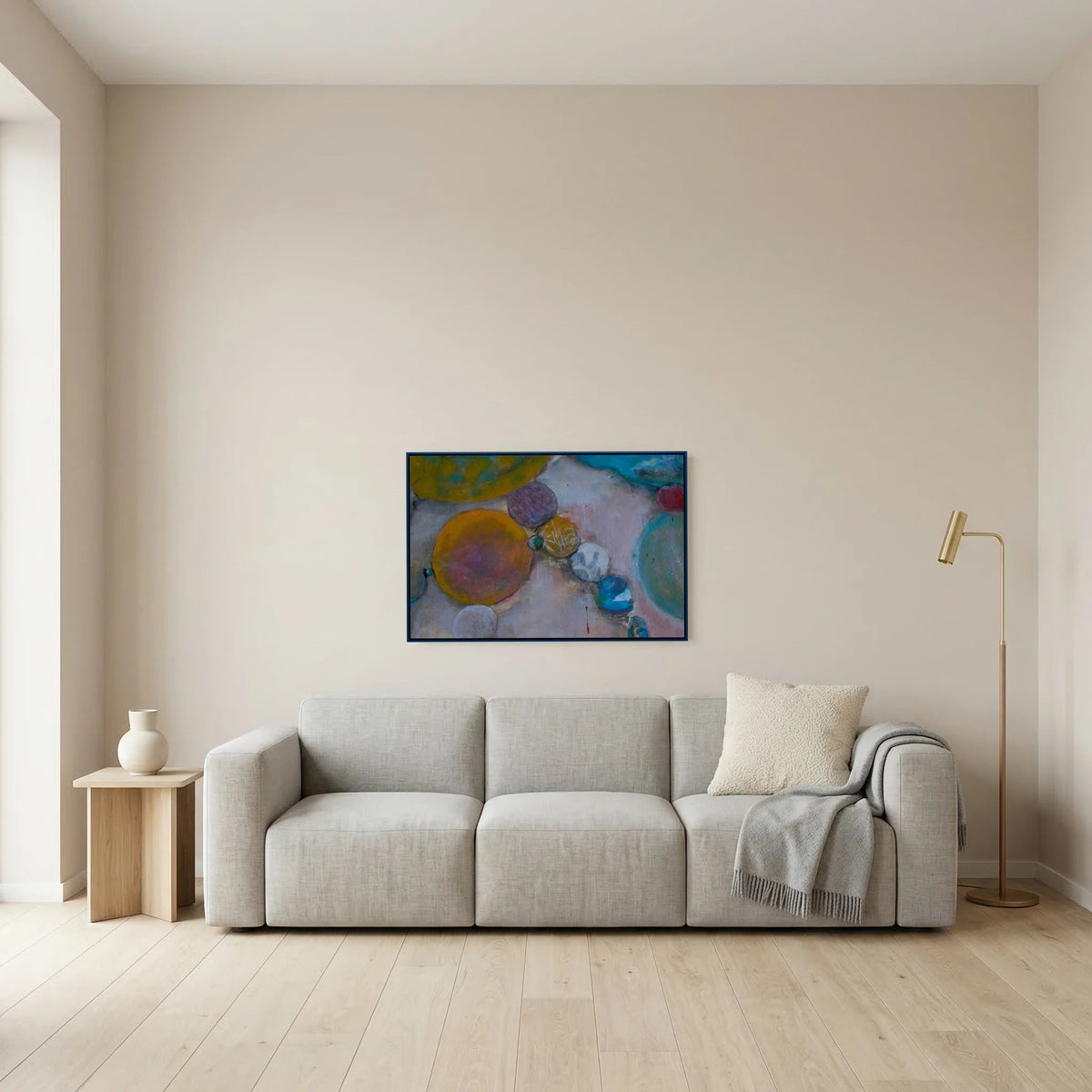 Circles in Chain printed on Art Canvas 