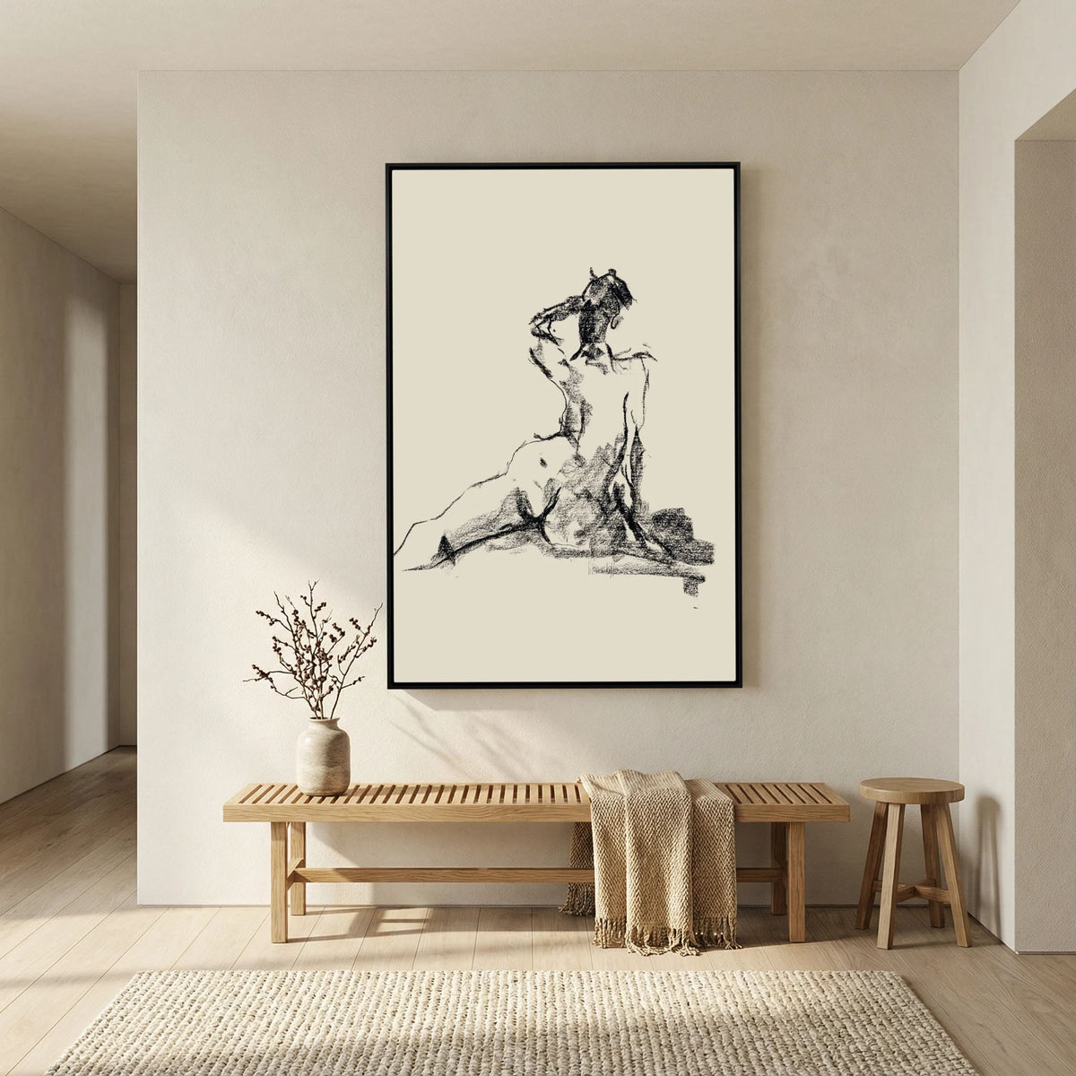 Dancing Charcoal printed on Art Canvas