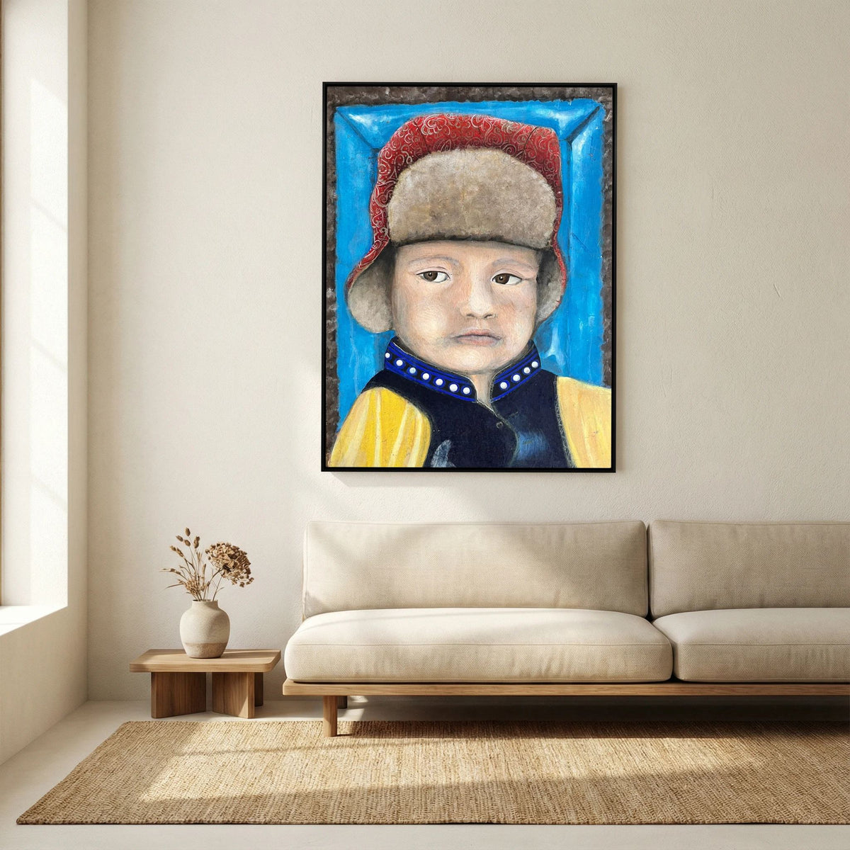 Boy scout printed on canvas 