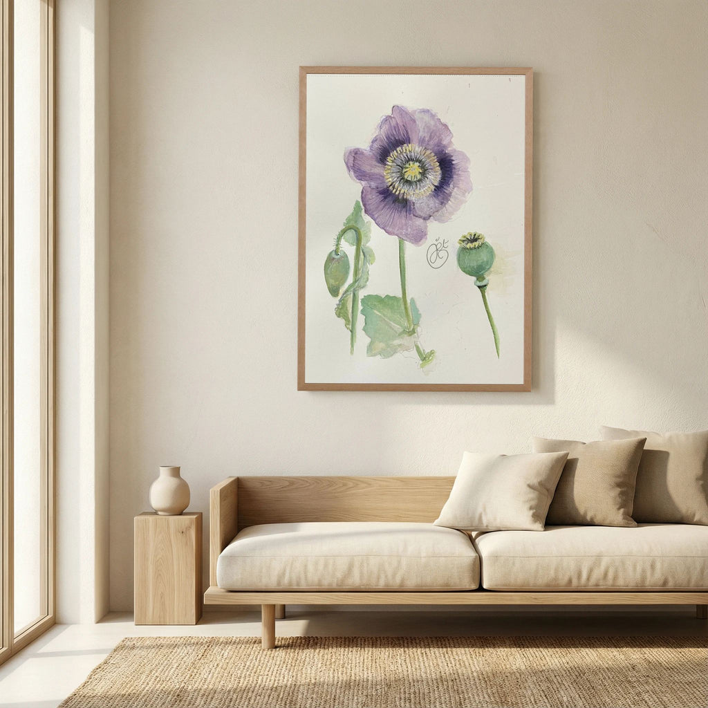 Botanische Papaver print on high quality art paper