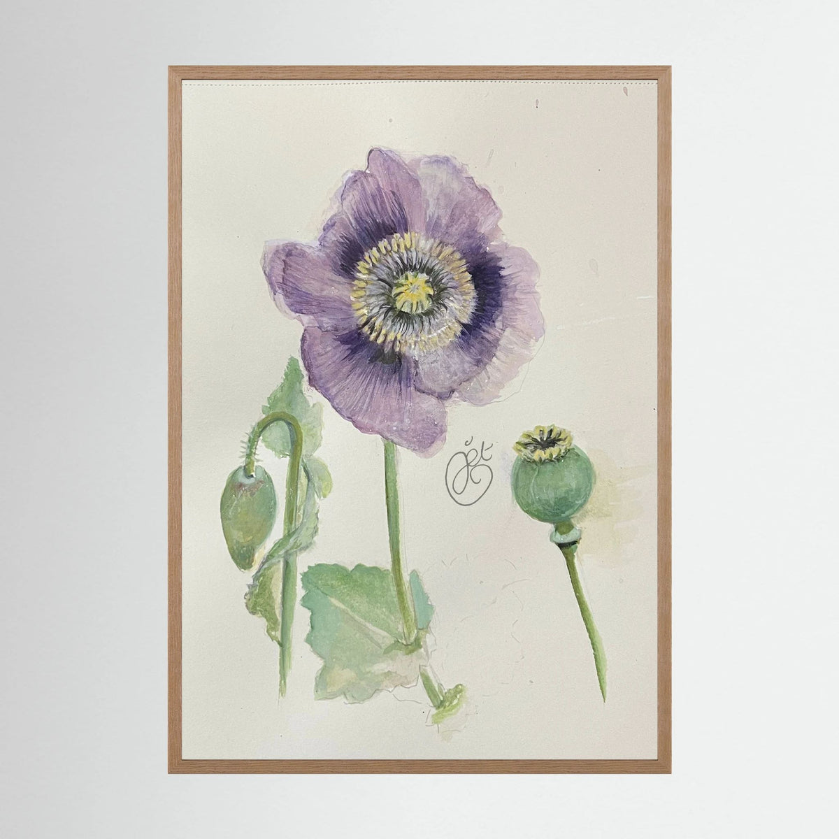 Botanische Papaver print on high quality art paper