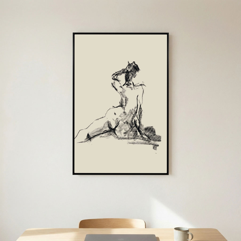 Dancing Charcoal printed on Art Canvas