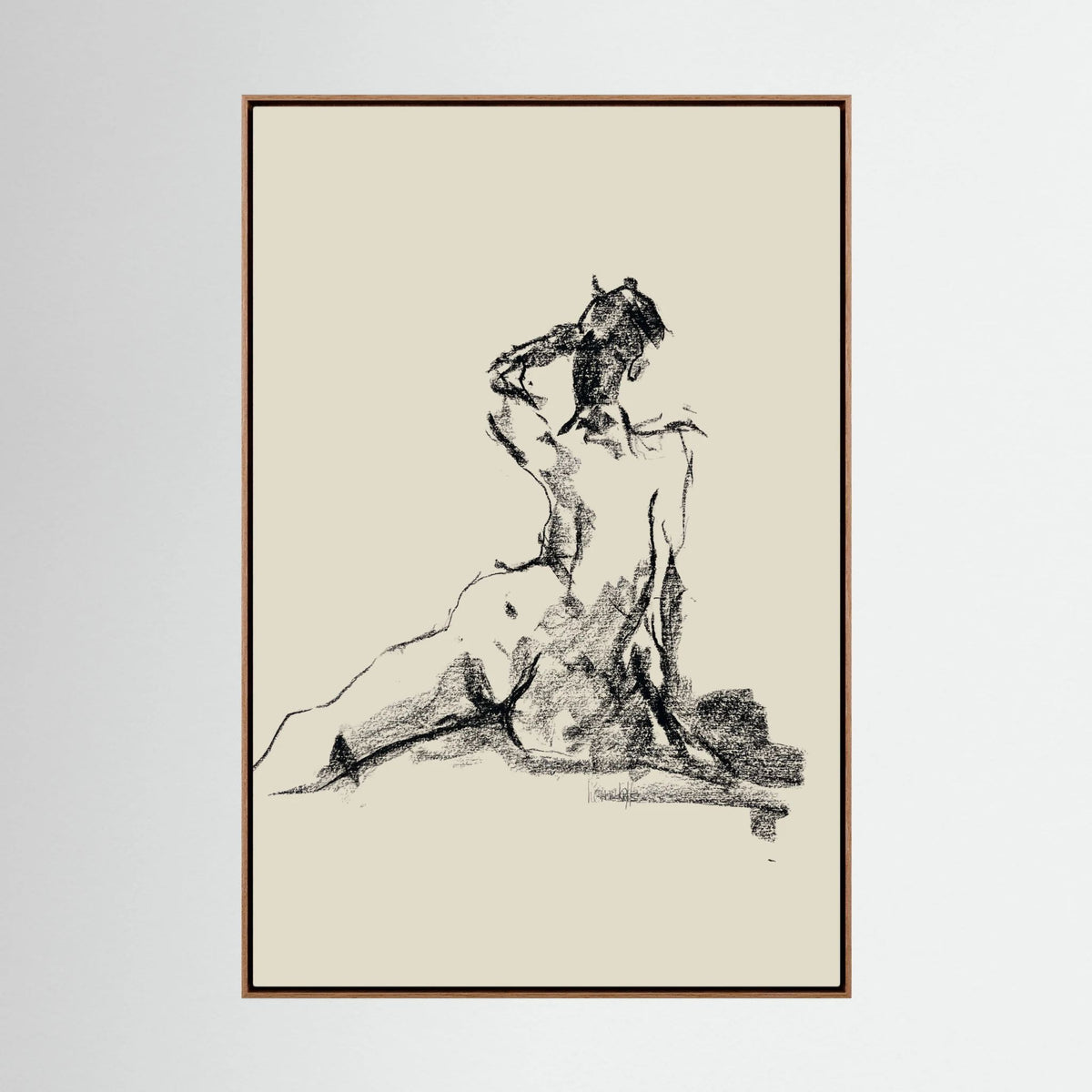 Dancing Charcoal printed on Art Canvas