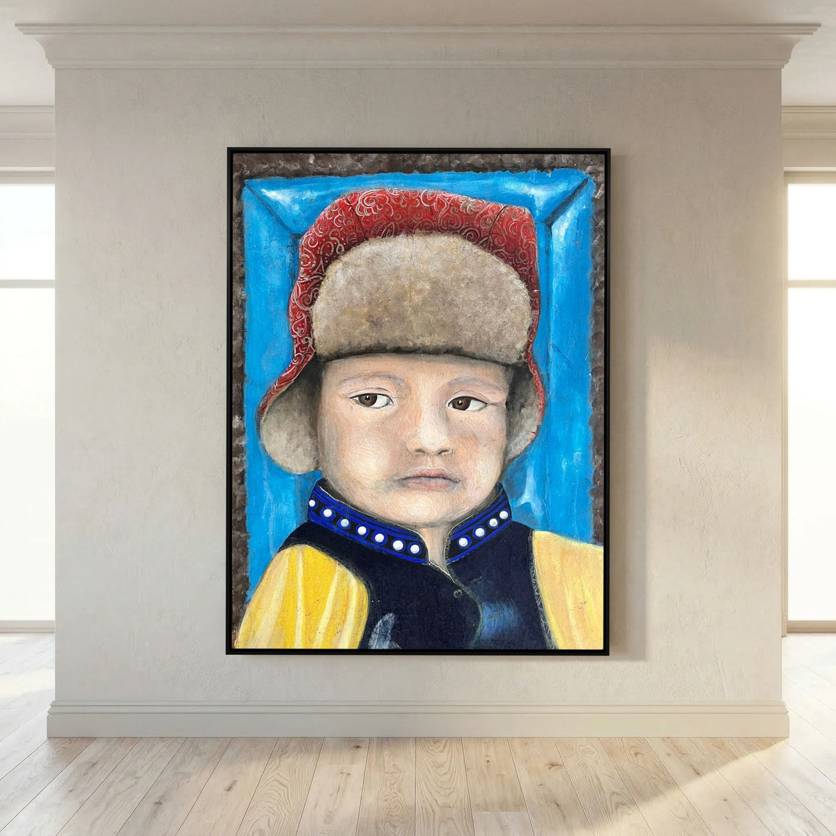 Boy scout printed on canvas 