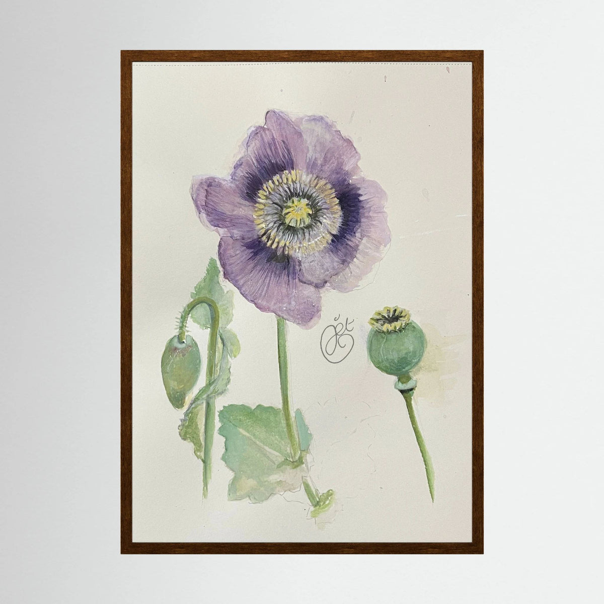 Botanische Papaver print on high quality art paper
