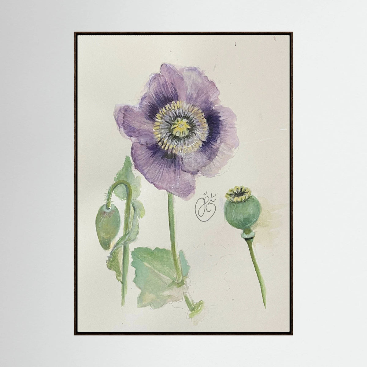 Botanische Papaver on Printed Art Canvas 