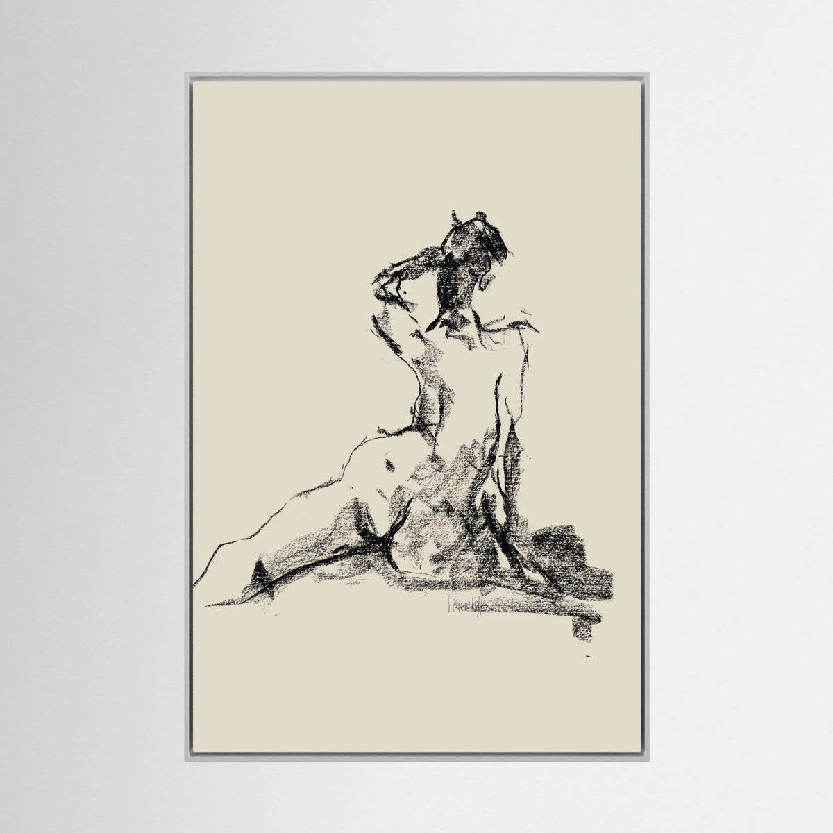Dancing Charcoal printed on Art Canvas