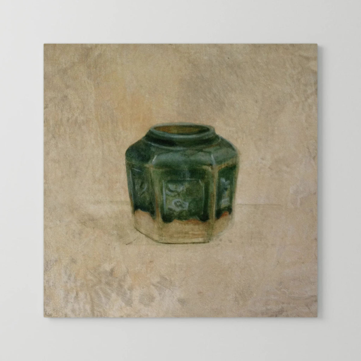 Groen mosterd potje