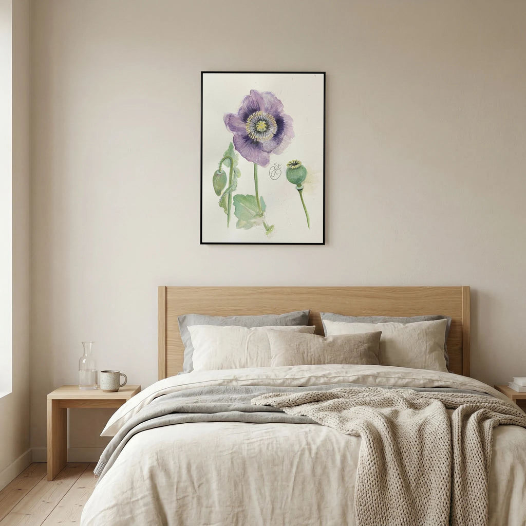 Botanische Papaver on Printed Art Canvas 
