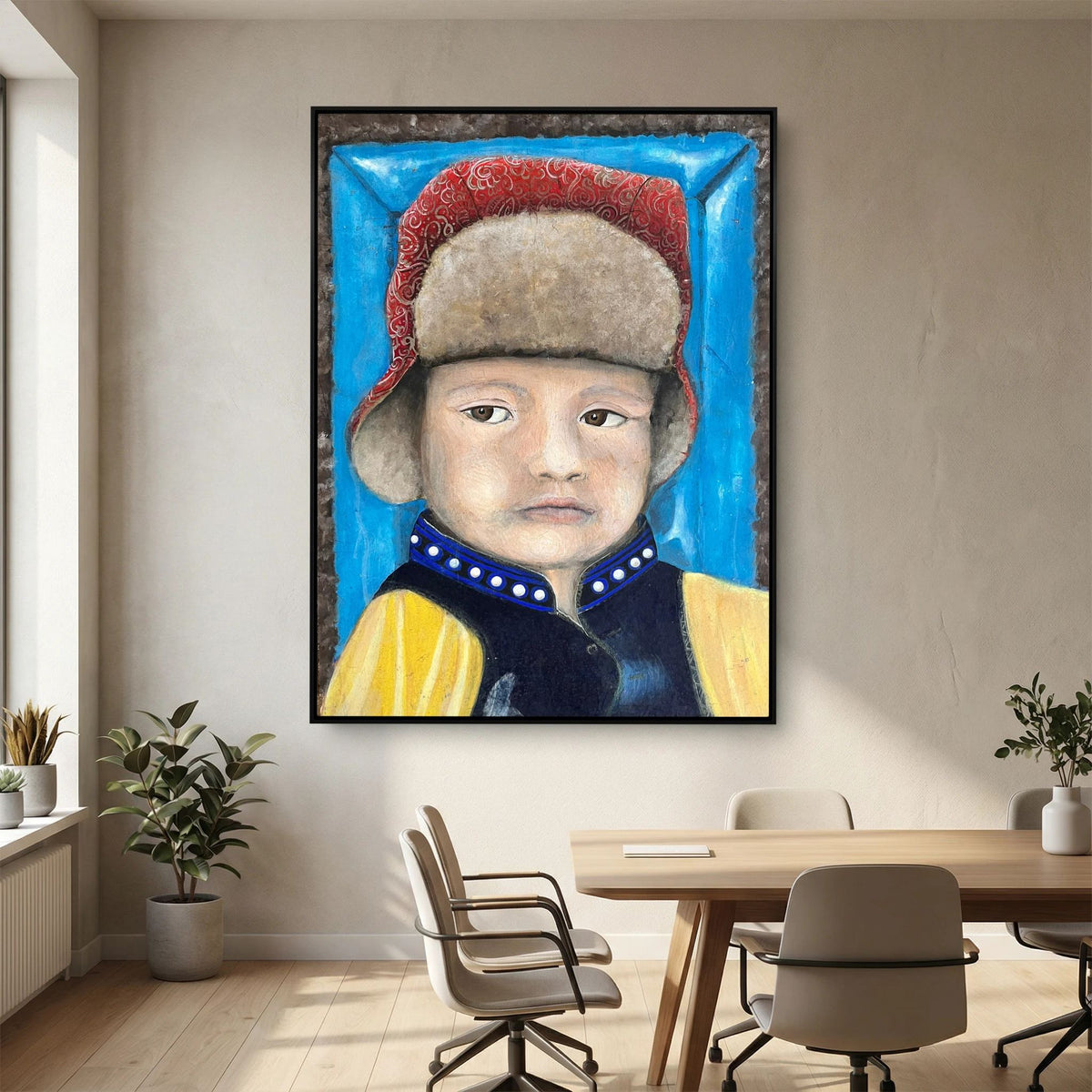 Boy scout printed on canvas 