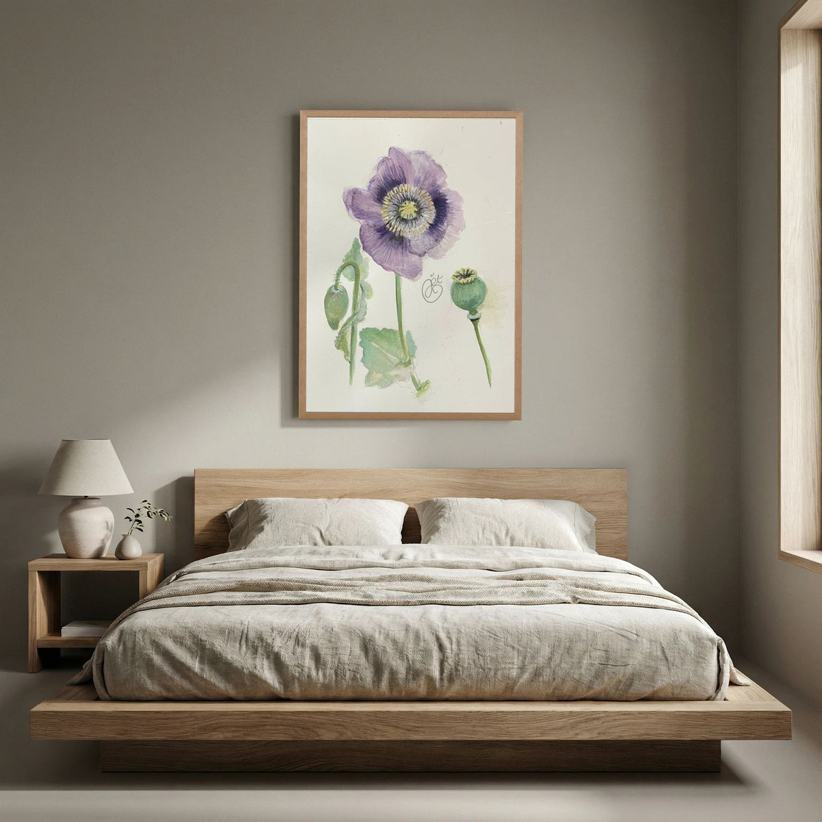 Botanische Papaver print on high quality art paper