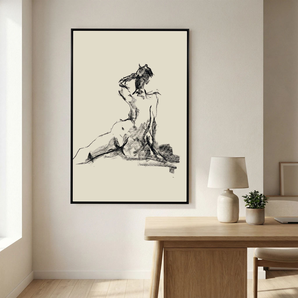 Dancing Charcoal printed on Art Canvas
