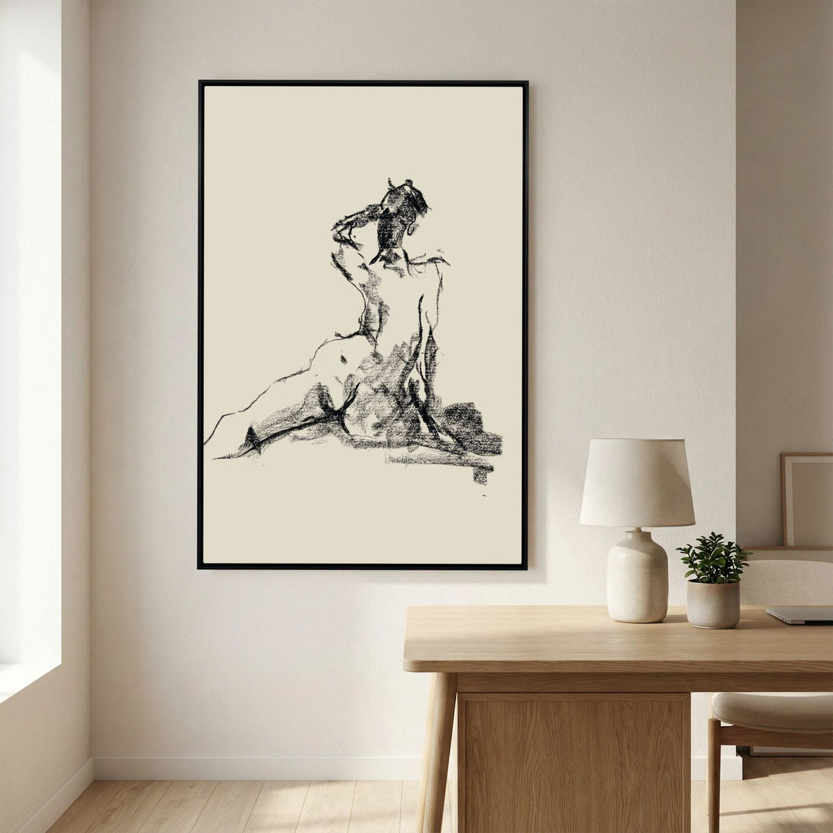 Dancing Charcoal printed on Art Canvas