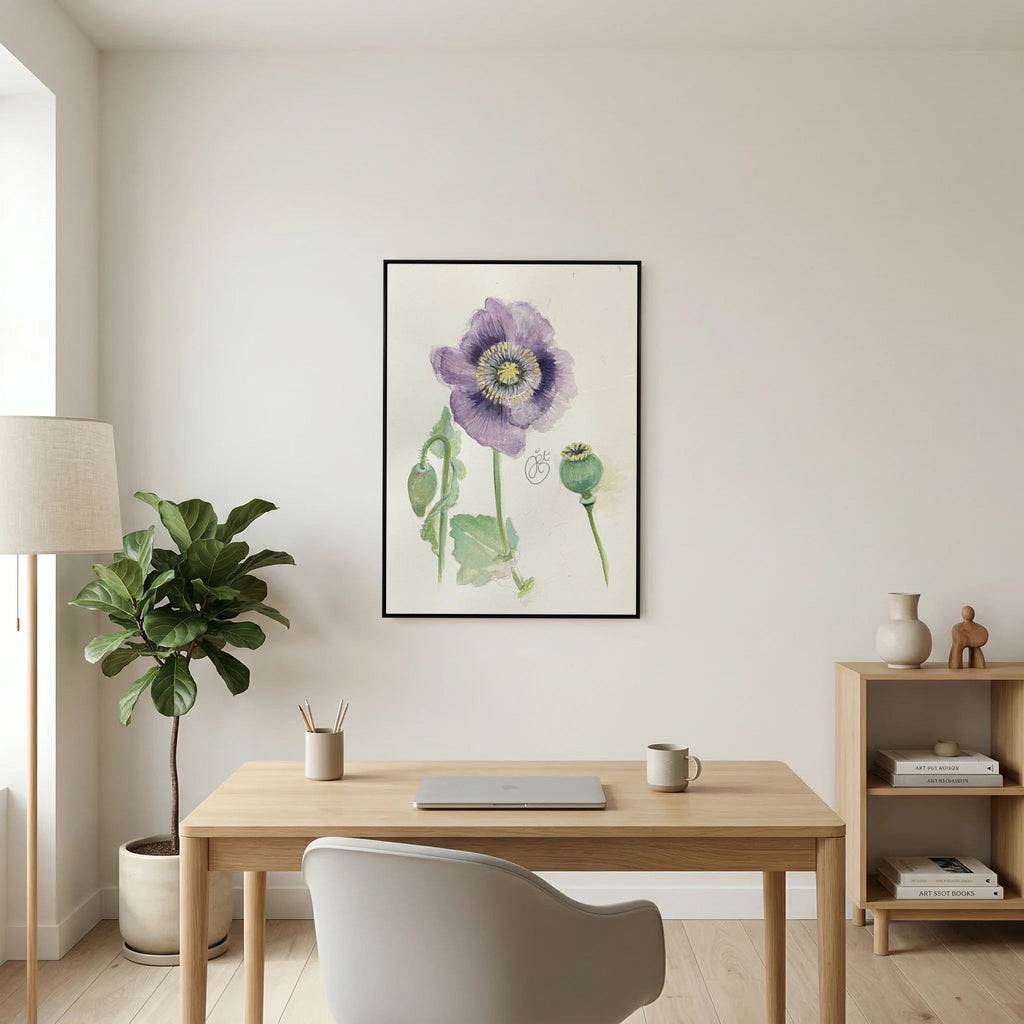 Botanische Papaver on Printed Art Canvas 