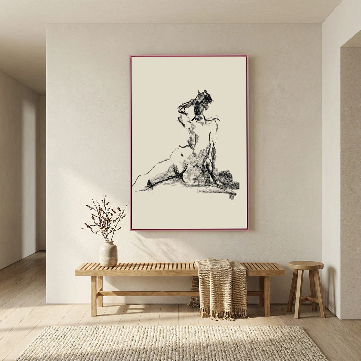 Dancing Charcoal printed on Art Canvas