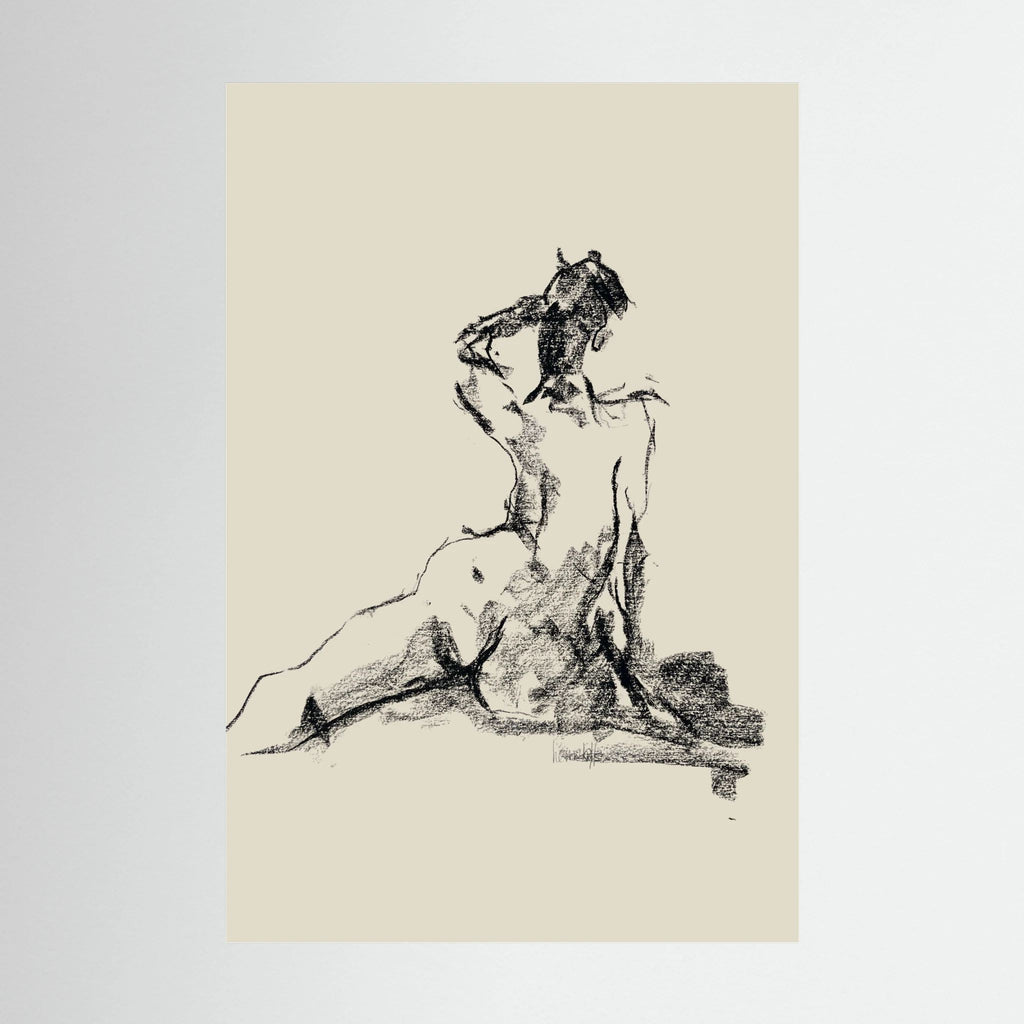 Dancing Charcoal printed on Art Canvas