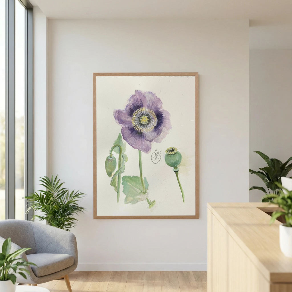 Botanische Papaver print on high quality art paper