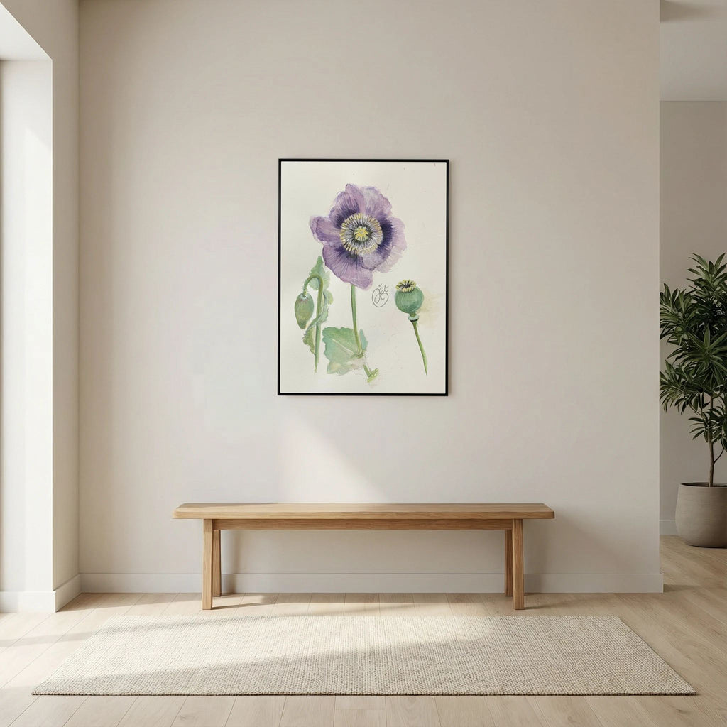 Botanische Papaver on Printed Art Canvas 