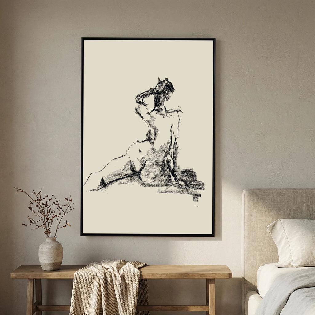 Dancing Charcoal printed on Art Canvas