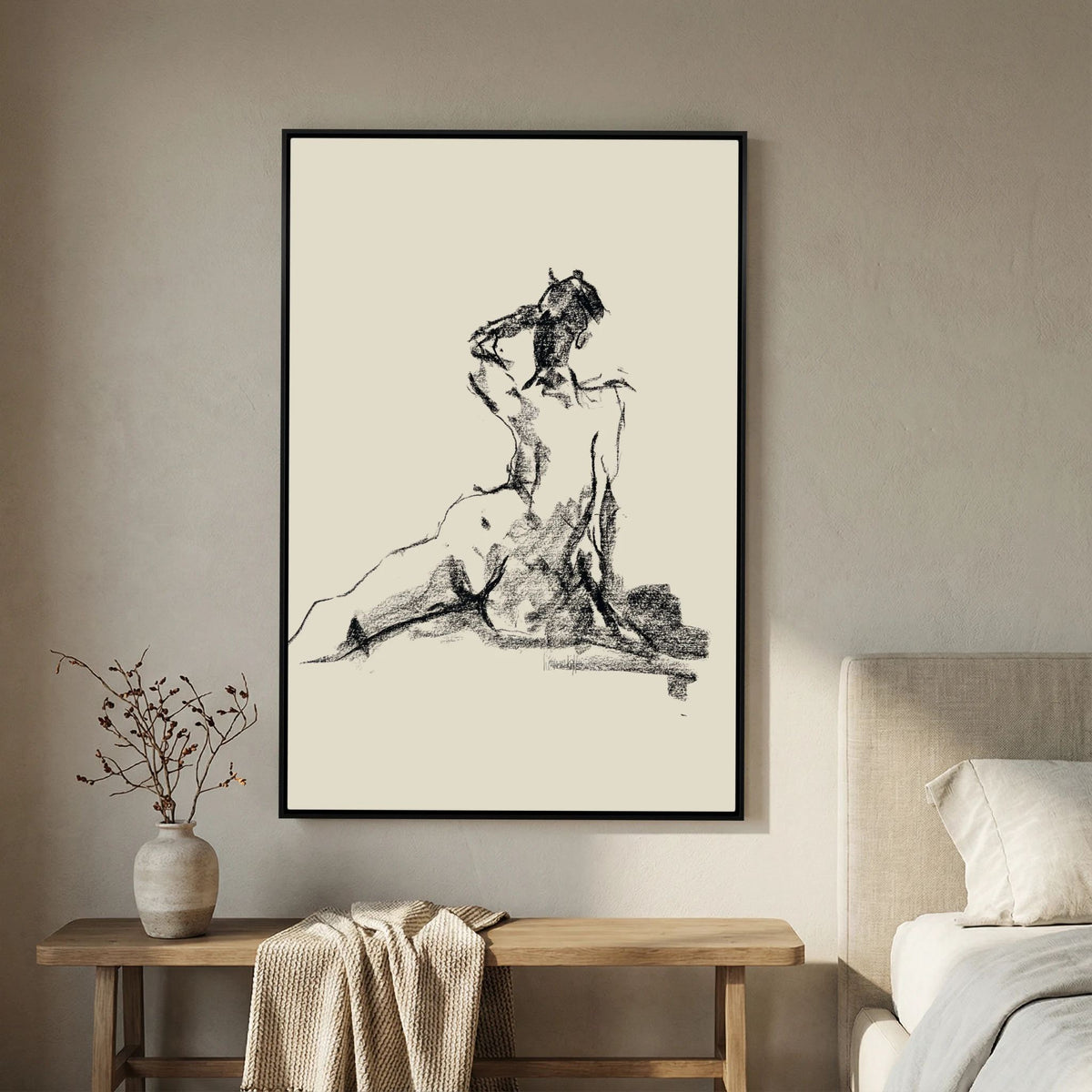 Dancing Charcoal printed on Art Canvas
