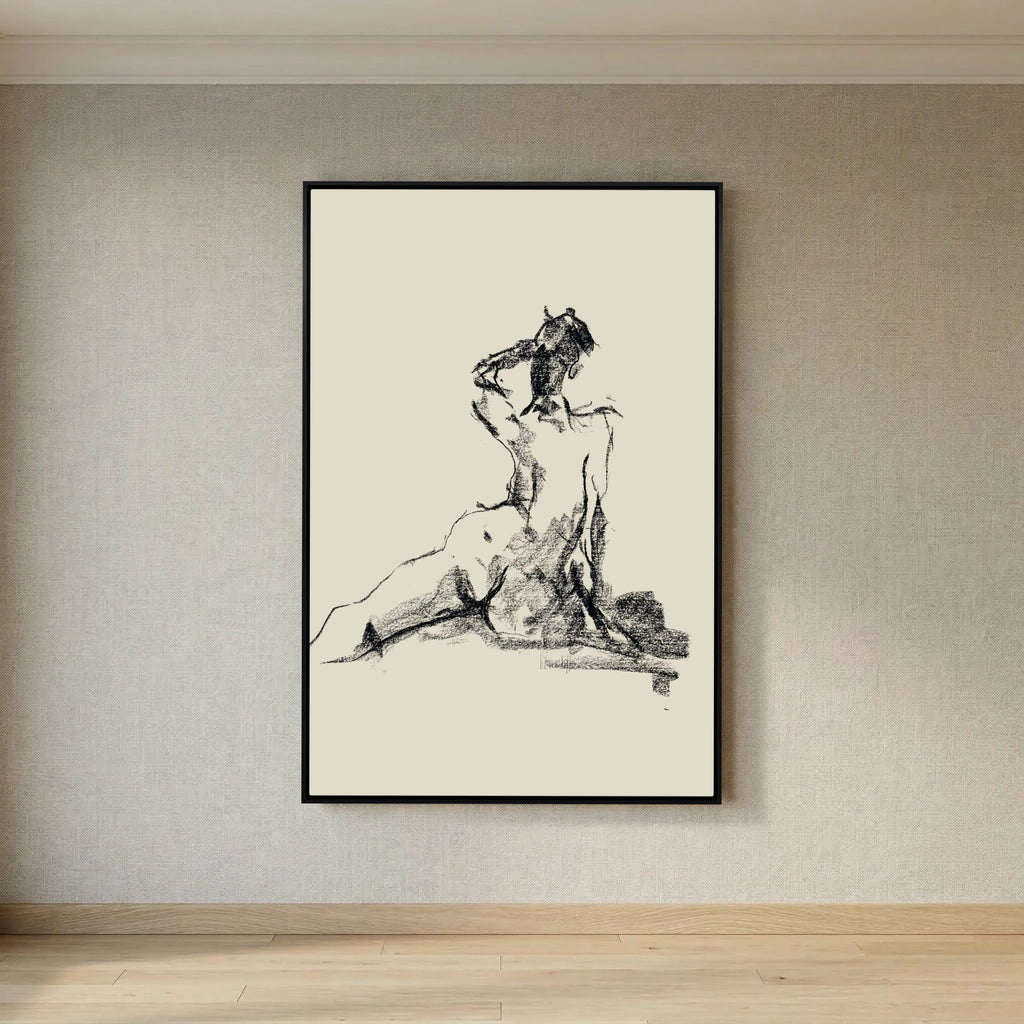 Dancing Charcoal printed on Art Canvas