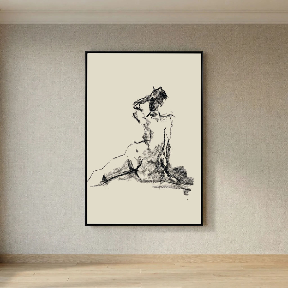 Dancing Charcoal printed on Art Canvas