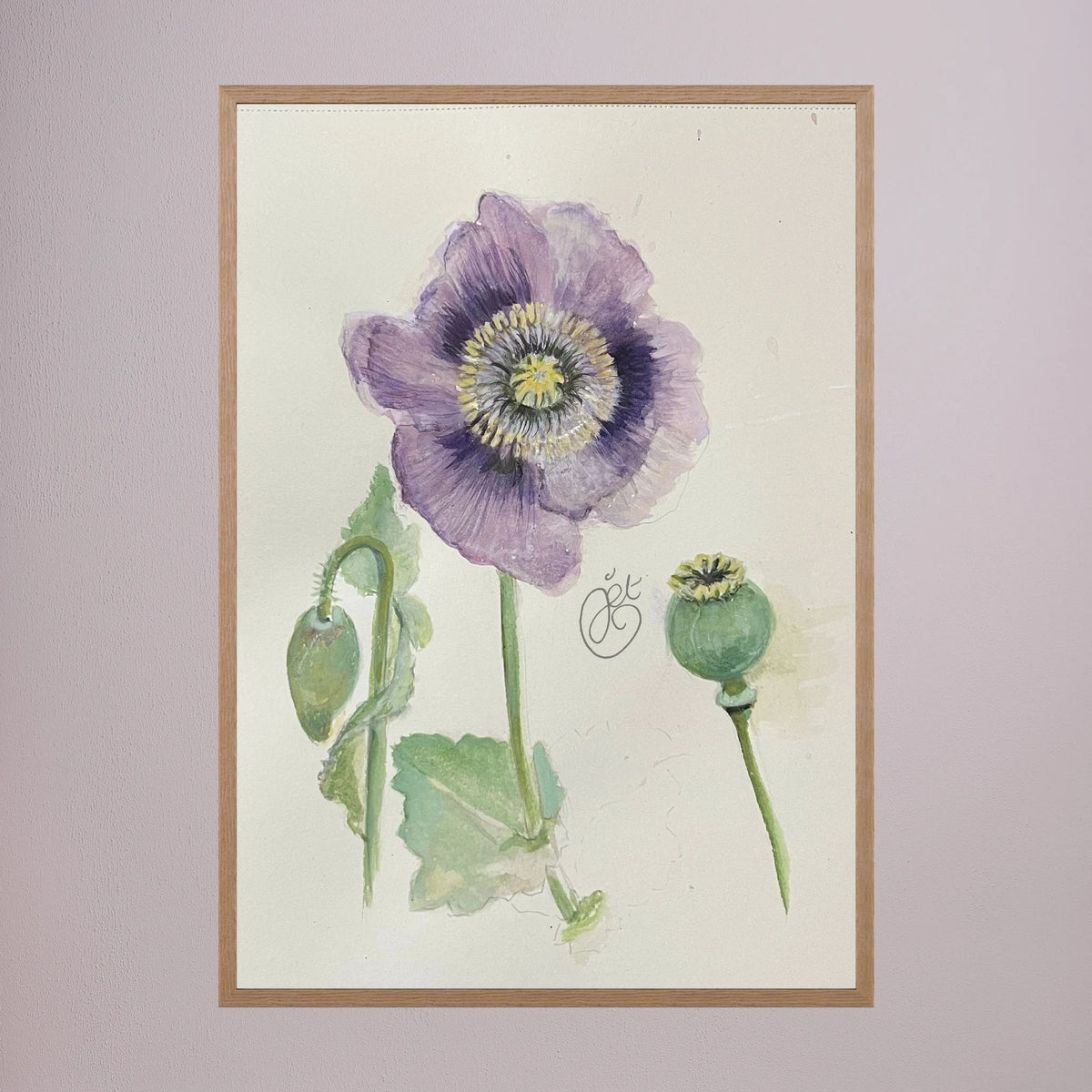 Botanische Papaver print on high quality art paper