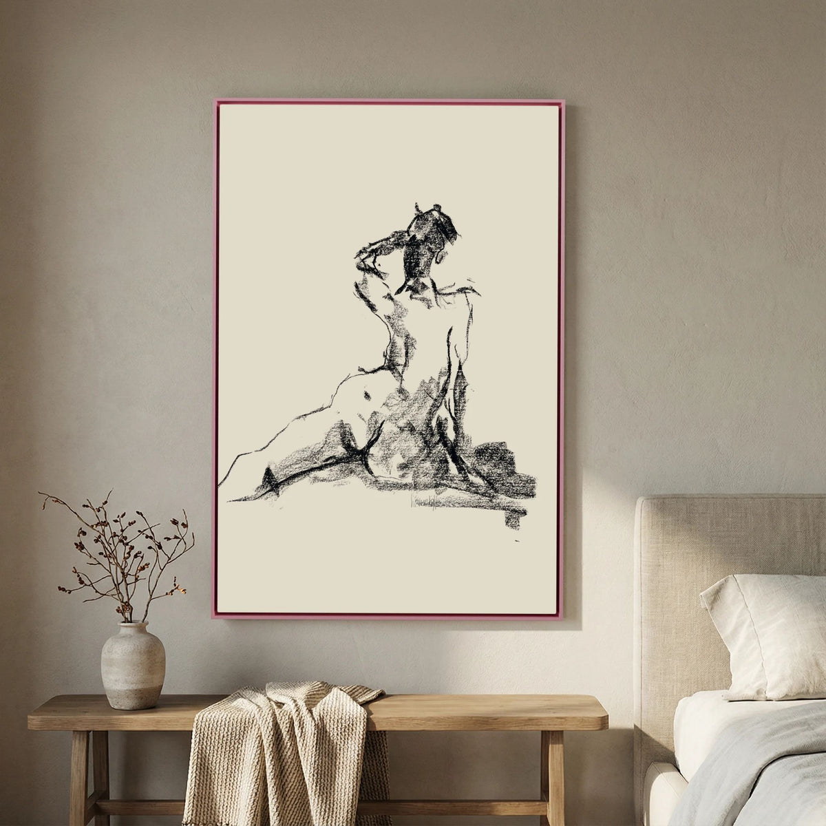 Dancing Charcoal printed on Art Canvas