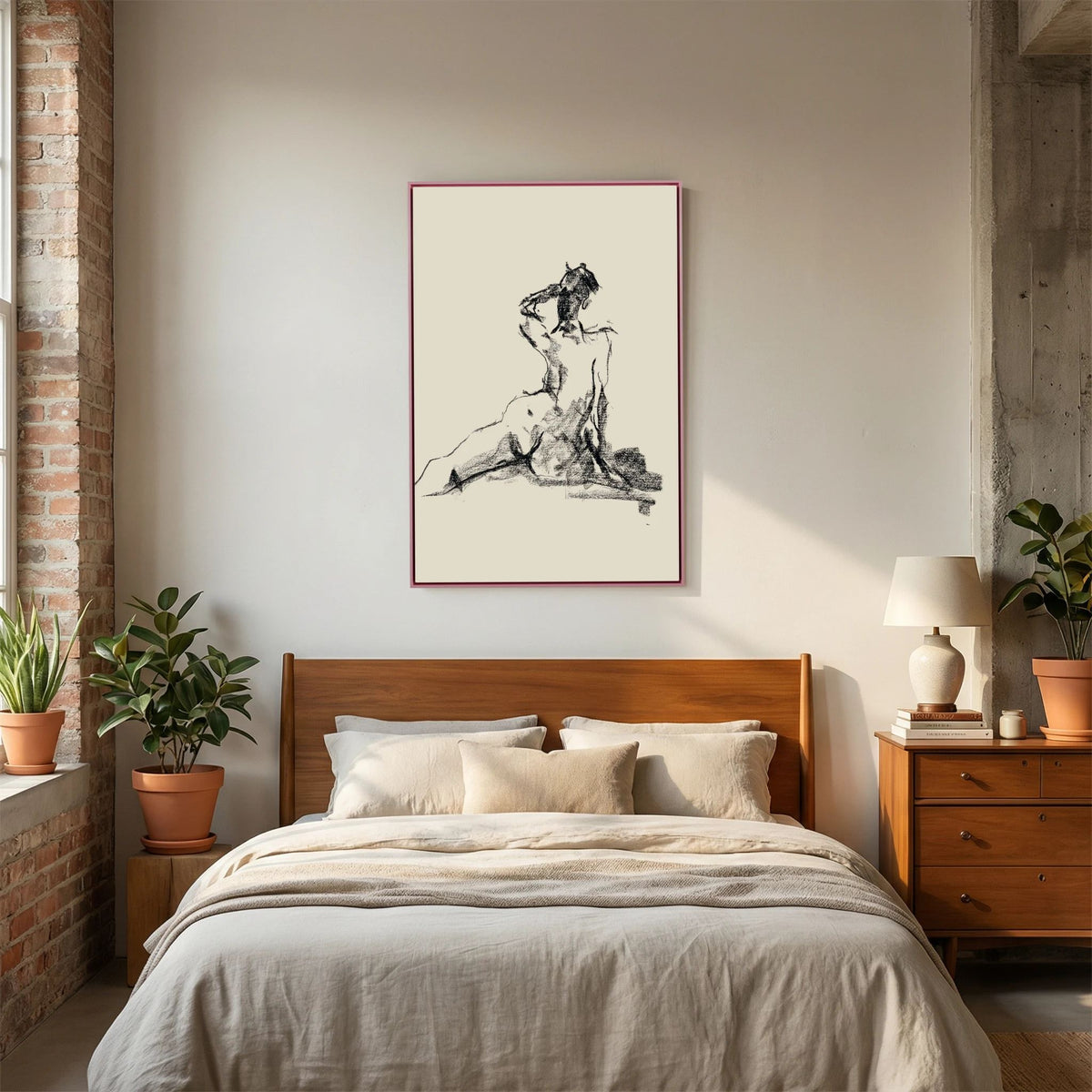 Dancing Charcoal printed on Art Canvas