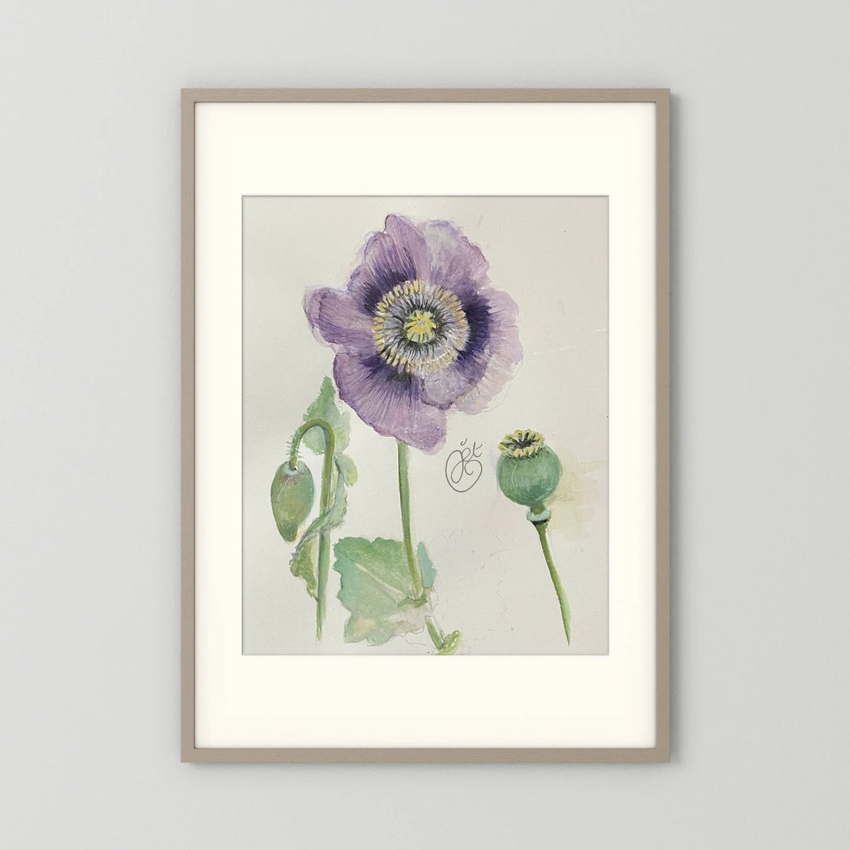 Botanische Papaver print on high quality art paper