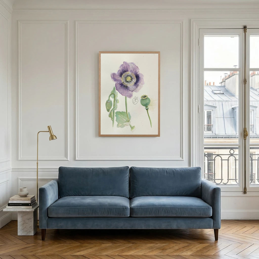 Botanische Papaver print on high quality art paper