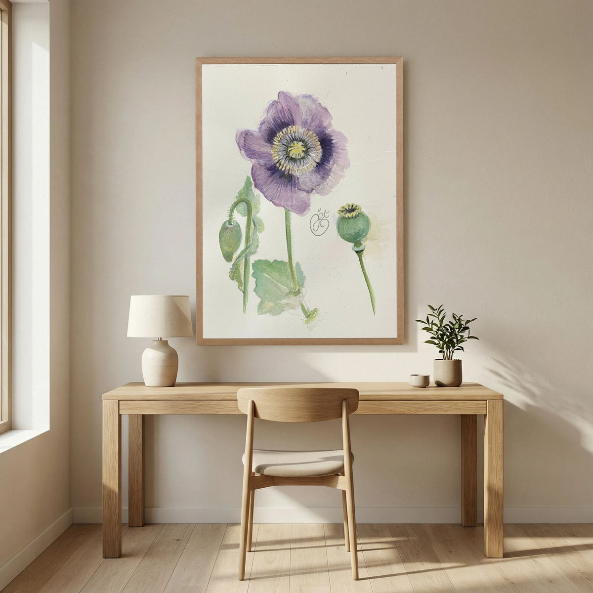 Botanische Papaver print on high quality art paper