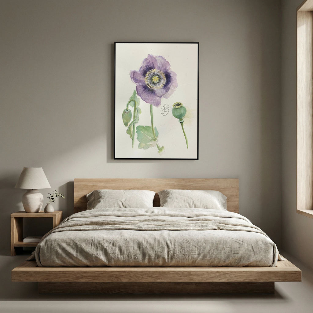 Botanische Papaver on Printed Art Canvas 