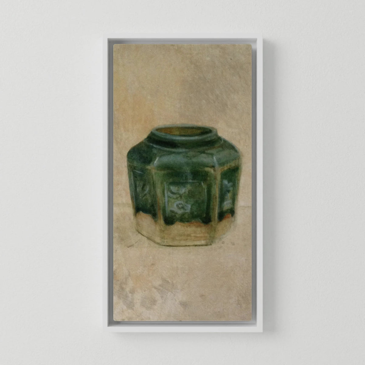 Groen mosterd potje