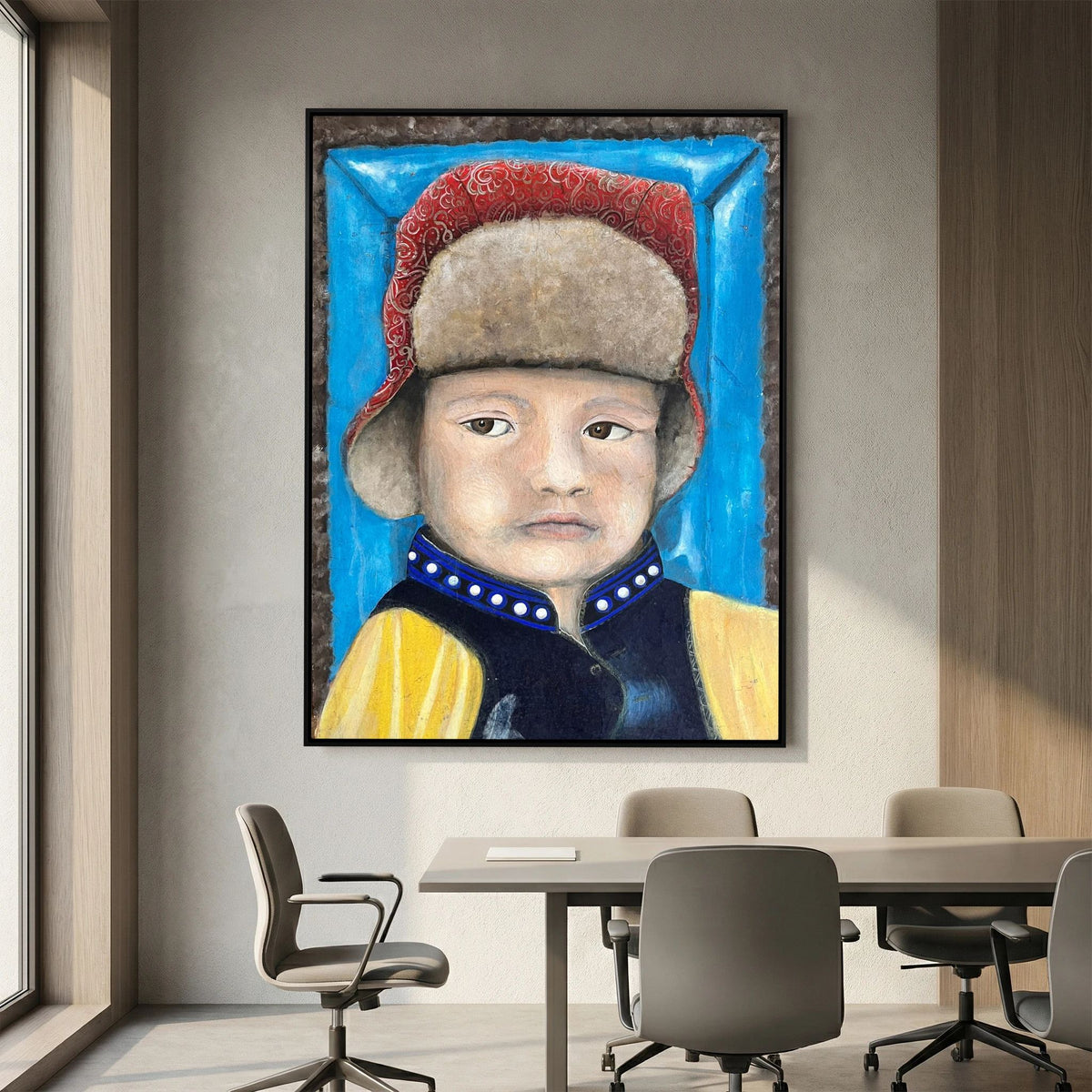 Boy scout printed on canvas 