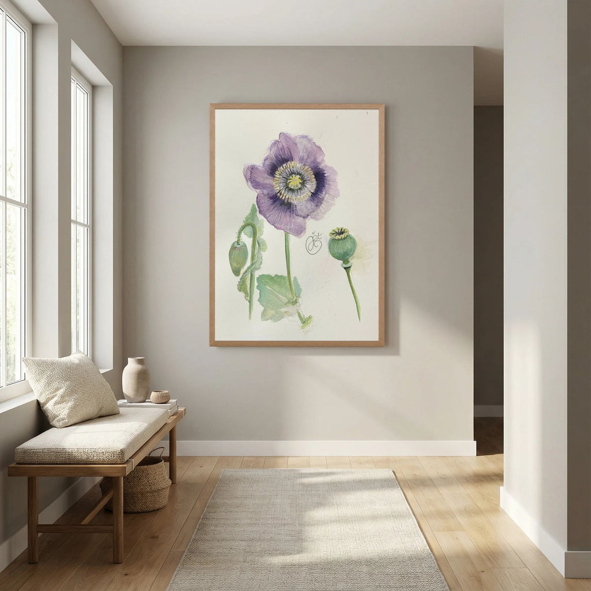 Botanische Papaver print on high quality art paper