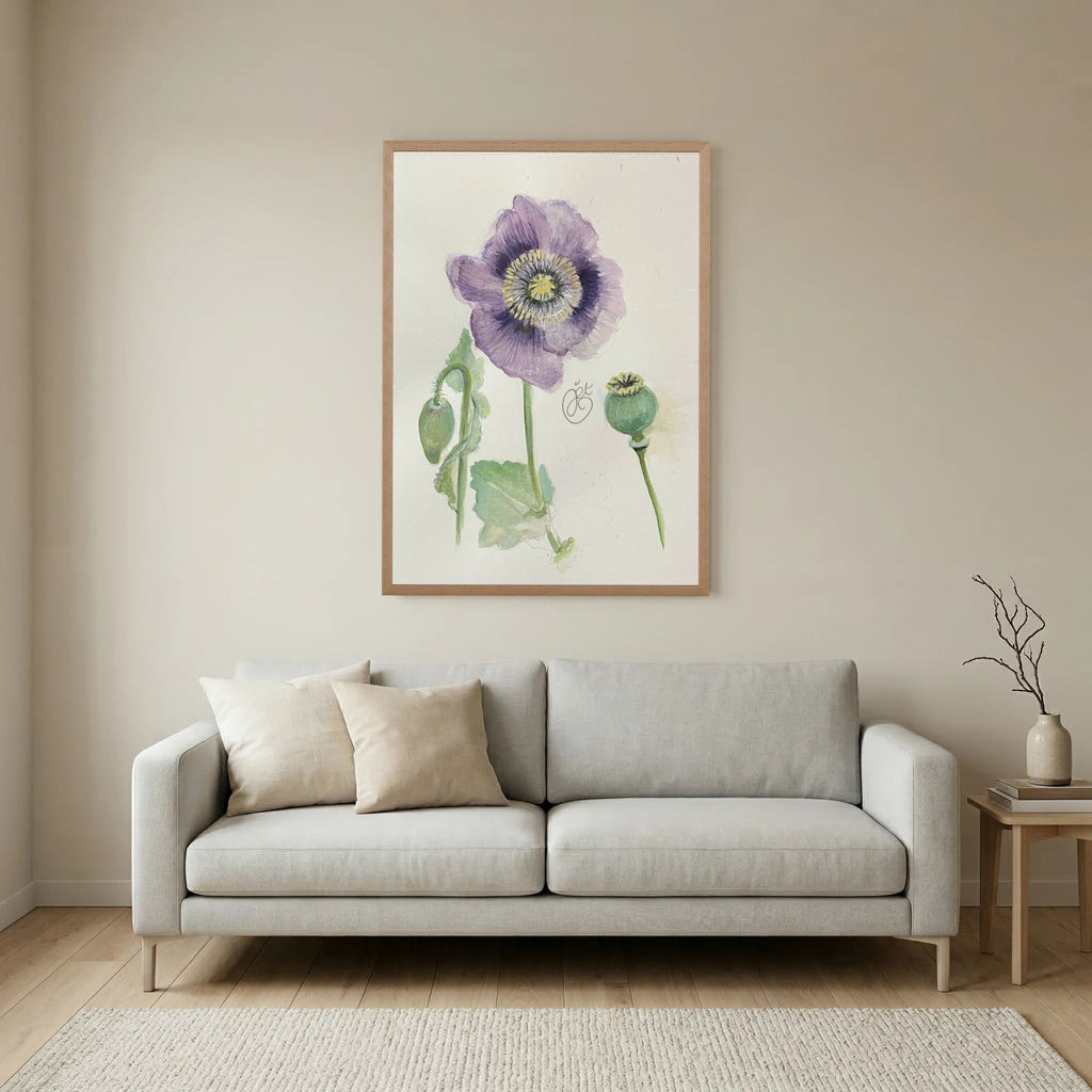 Botanische Papaver print on high quality art paper