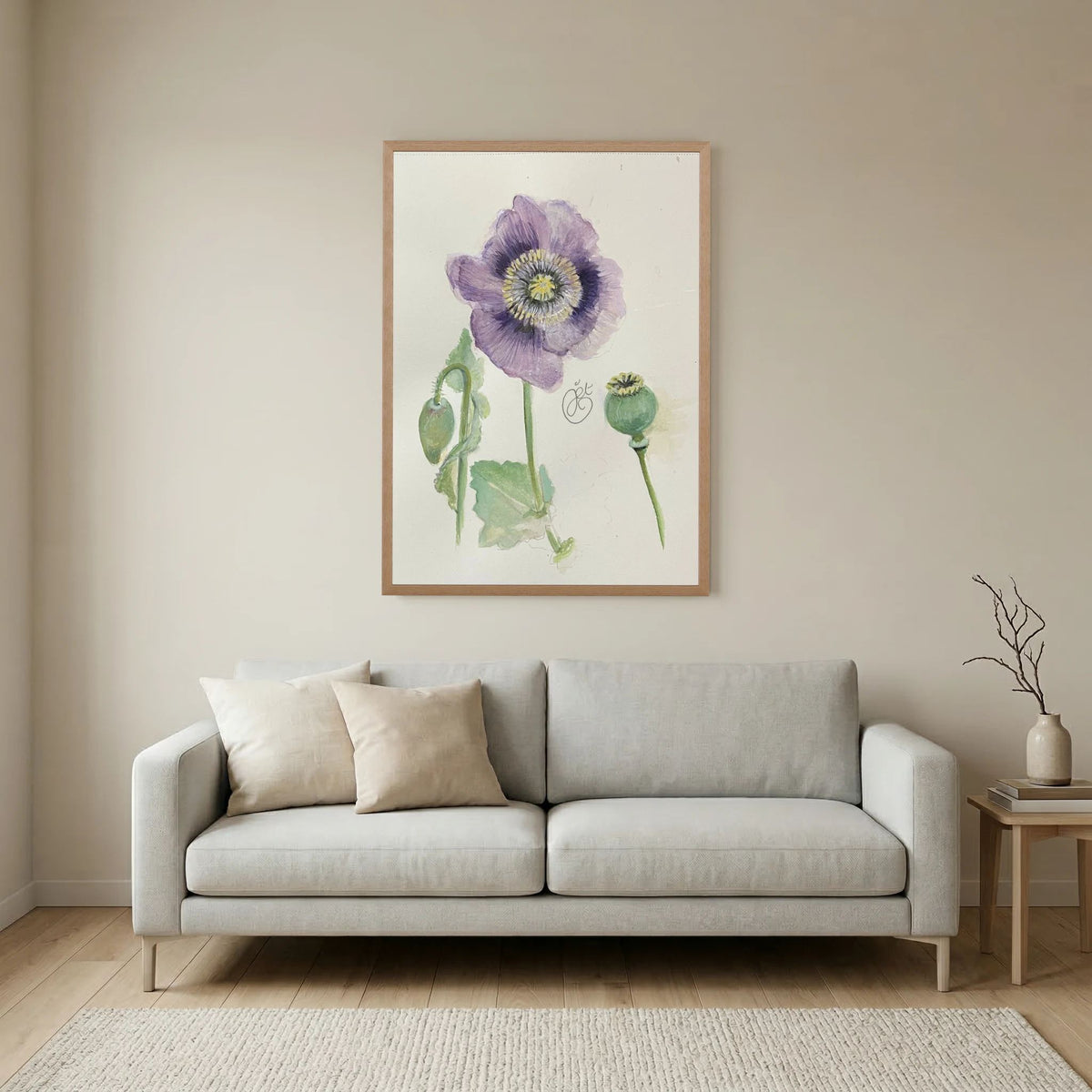 Botanische Papaver print on high quality art paper