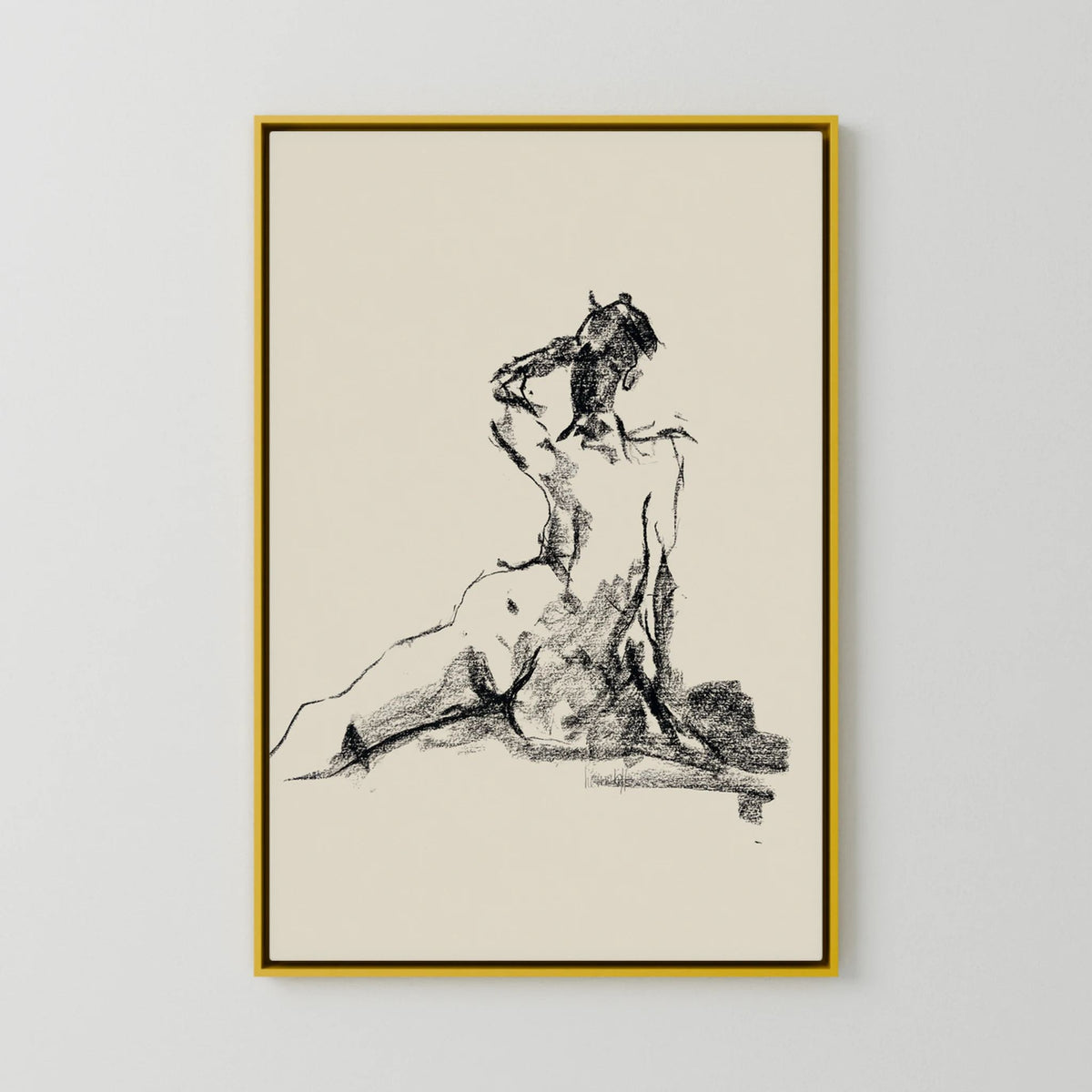 Dancing Charcoal printed on Art Canvas