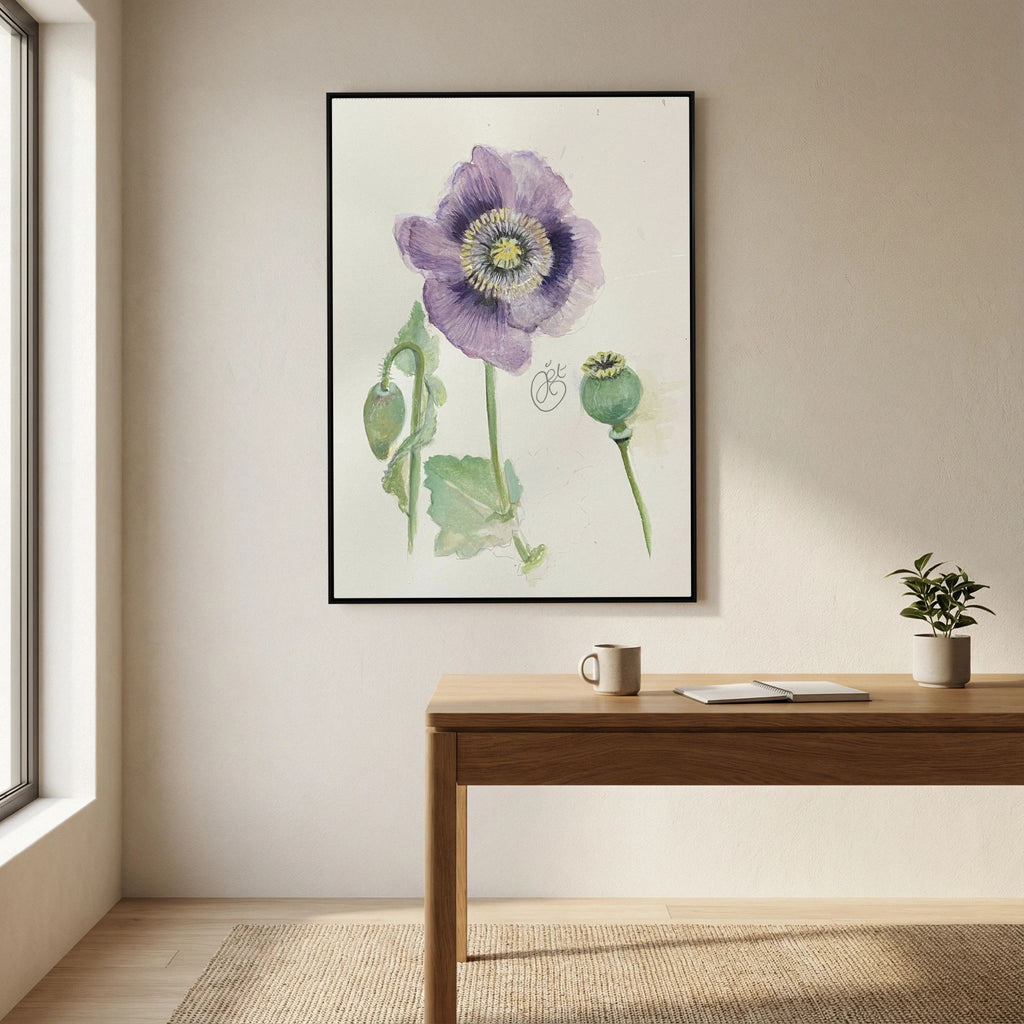 Botanische Papaver on Printed Art Canvas 