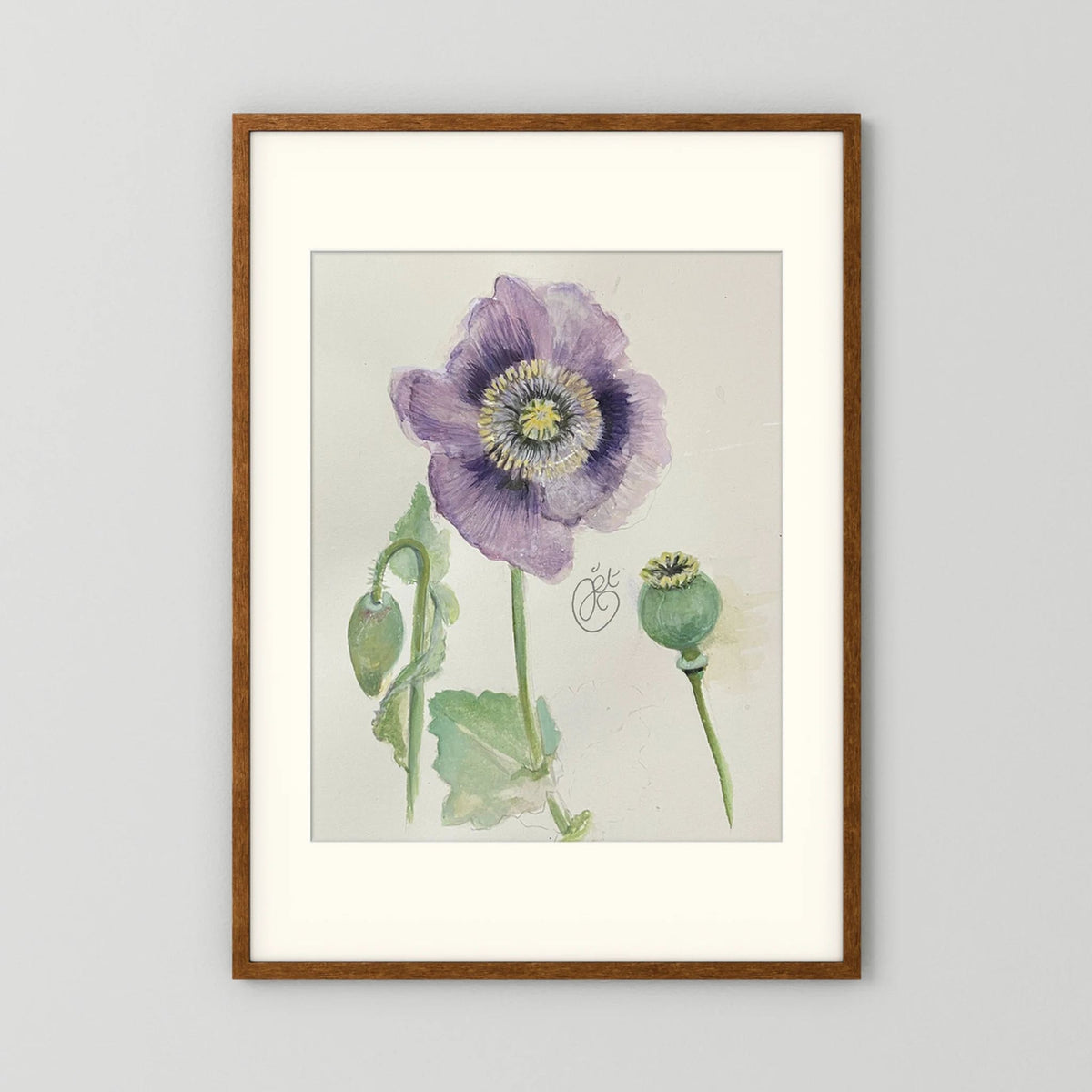 Botanische Papaver print on high quality art paper