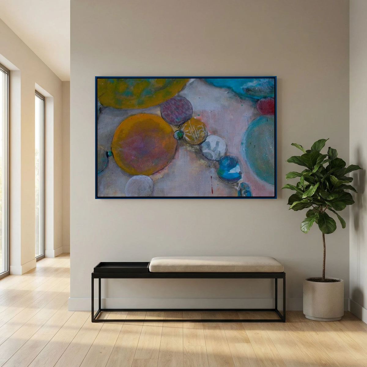 Circles in Chain printed on Art Canvas 