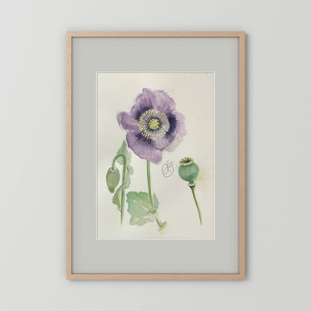 Botanische Papaver print on high quality art paper