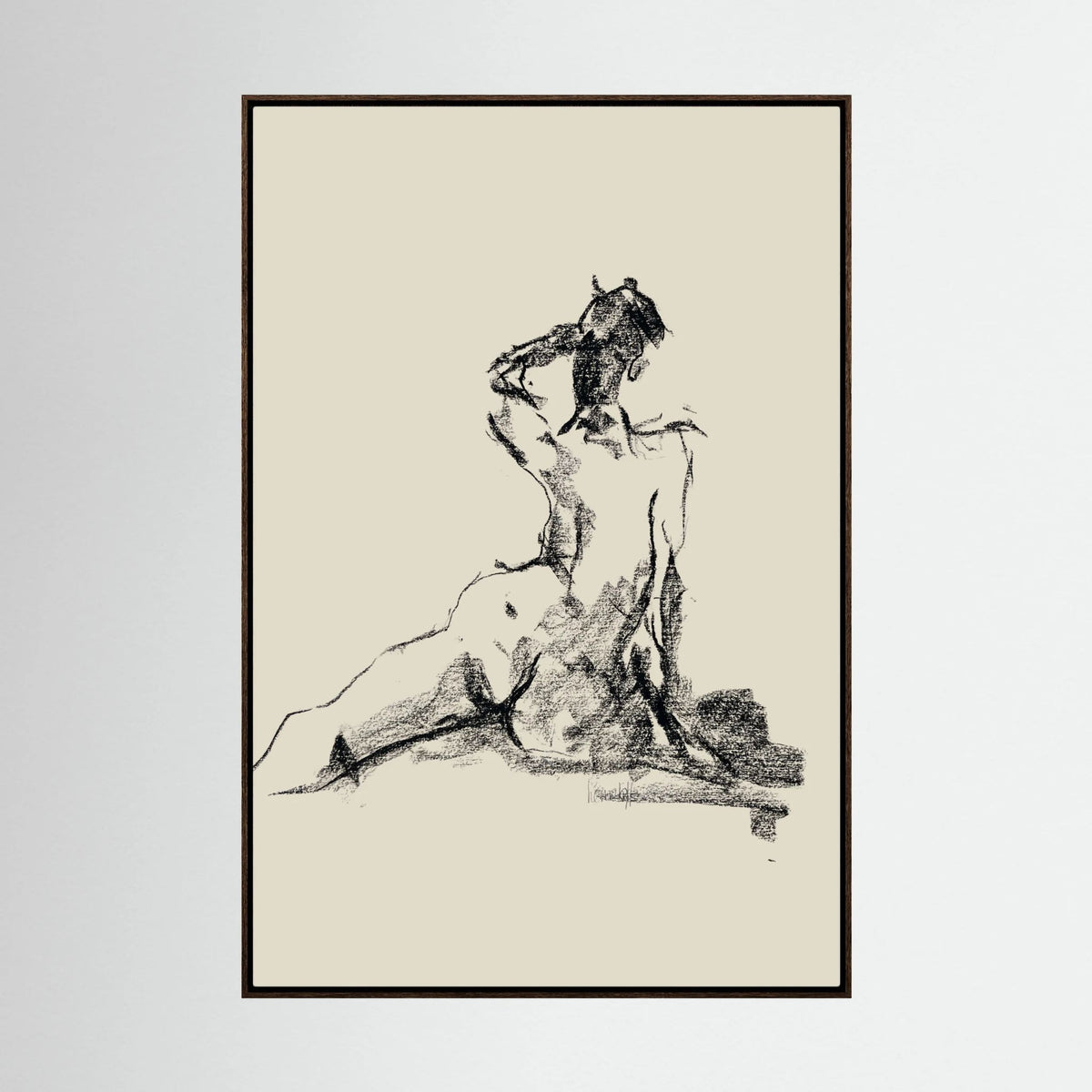 Dancing Charcoal printed on Art Canvas