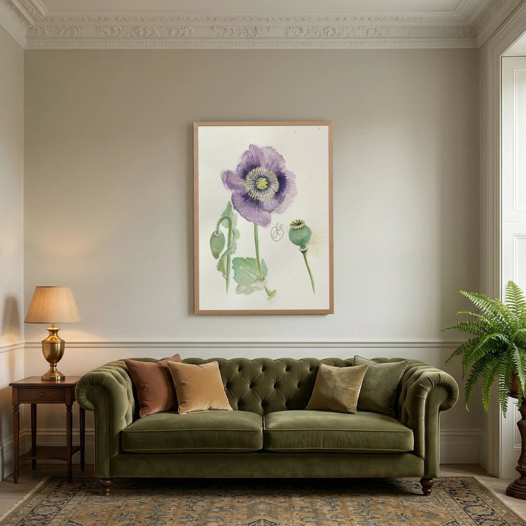 Botanische Papaver print on high quality art paper