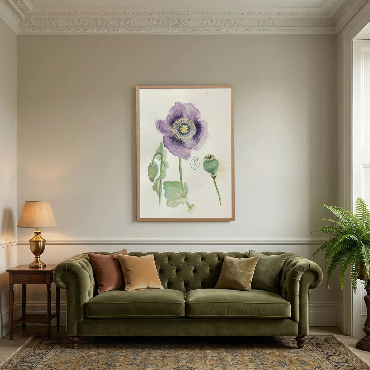 Botanische Papaver print on high quality art paper